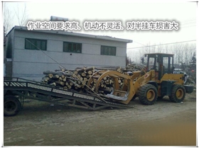 裝載機(jī)木材裝卸車作業(yè)